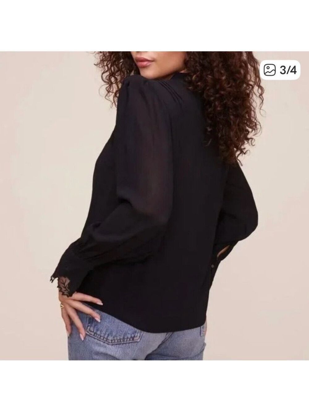 ASTR the Label Monarch Black Women's Top, Medium EUC - Picture 3 of 9
